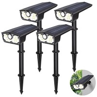 Bright Solar Spot Lights Outdoor Motion Sensor,3 Modes Solar Motion Sensor Outdoor Lights,Waterproof Solar Lights Outdoor,Led Garden Landscape Spotlights For Yard Pathway Driveway Walkway Wall(4Pack)