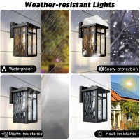 Tuuana Outdoor Wall Light Fixtures, Waterproof Porch Lights Wall Lanterns, Exterior Modern Matte Black Wall Mount Lighting, Anti-Rust E26 Socket Wall Scones For Front Door Garage, 2 Pack