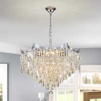 Anjiadengshi Large Crystal Chandelier K9 Crystal Lighting Chandelier For Living Room 9 E12 Bulbs High 217 In X Diameter 252 In