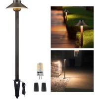 Gardenreet Landscape Path Lights Brass 12V Low Voltage Pathway Lights Wired Outdoor Garden Lights Led Waterproof Hat Top Bron