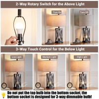 Weiters Touch Control Table Lamps Set Of 2 With Usb Ports 3Way Dimmable Bedside Lamp For Living Room Bedroom House Modern Nig