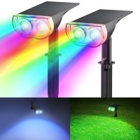 Linkind Rgb Solar Spotlights Outdoor Solar Lights Waterproof Starrays 2In1 Spot Lights Ip67 Waterproof Solar Spot Light Out