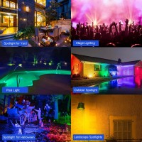 Atractligte Spotlight, 15W Spot Lights Outdoor Rgb Ip67 Waterproof Landscape Spotlights With Bluetooth Dimmable For Smart Intelligent Yard Led,12V Low Voltage House Garden Path Decoration(2 Pack)