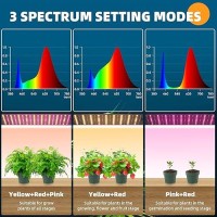 Barrina Ultrathin Grow Lights For Indoor Plants 40W 4 X 10W Full Spectrum Led Grow Light Panel With 3612H Auto Onoff Time