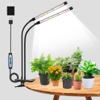 Wolezek Grow Lights For Indoor Plants 6000K 40 Leds Full Spectrum Plant Grow Lights Indoor White Grow Lamp With Clip Auto On