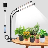 Wolezek Grow Lights For Indoor Plants 6000K 40 Leds Full Spectrum Plant Grow Lights Indoor White Grow Lamp With Clip Auto On