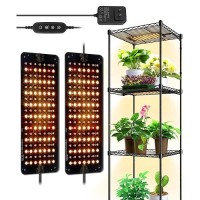 Barrina Grow Lights For Indoor Plants 20W 2 X 10W Full Spectrum Ultrathin Grow Light Panel With 3612H Auto Onoff Timer Fo