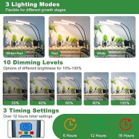 Wolezek Grow Lights For Indoor Plants 2 Pack 6000K Led White Plant Grow Lights Indoor Full Spectrum Grow Lamp With Clip Auto