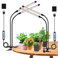 Wolezek Grow Lights For Indoor Plants 2 Pack 6000K Led White Plant Grow Lights Indoor Full Spectrum Grow Lamp With Clip Auto