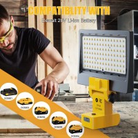 Cordless Led Work Lights For Dewalt 18V/20V Battery,48W 5760 Lumens Battery Powered Portable Flood Lights For Emergencies, Camping, Outdoor Job Site Work Light