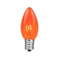 Novelty Lights 500 Case C9 Outdoor Christmas Replacement Bulbs, Amber, E17C9 Intermediate Base, 7 Watt