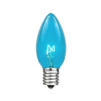 Novelty Lights 500 Case C9 Outdoor Christmas Replacement Bulbs, Teal, E17C9 Intermediate Base, 7 Watt