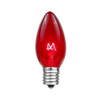 Novelty Lights 500 Case C9 Outdoor Christmas Replacement Bulbs, Red, E17C9 Intermediate Base, 7 Watt