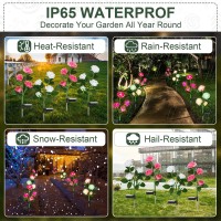 Geelin 10 Pcs Solar Rose Lights Outdoor Waterproof Garden Stake Flower Lights With 40 Rose Flowers 7 Color Changed Decorative Led Solar Landscape Light For Weeding Garden Yard Patio Pathway Walkway