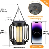 Mlambert Solar Lantern Outdoor Waterproof Hanging Solar Lights With Crystal Shining Effect Decorative Light With Hook For Gard