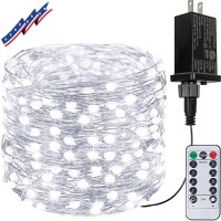 66Ft 200 Led Fairy Lights Plug In, Waterproof String Lights Outdoor 8 Modes Christmas Lights Bedroom Decor With Remote, Twinkle Lights With Timer For Girl'S Room Christmas Decorations (Cool White)