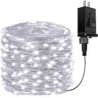 33Ft 100 Led Fairy Lights Plug In, Waterproof String Lights Outdoor 8 Modes Christmas Lights Bedroom Decor, Twinkle Lights For Girl'S Room Garden Christmas Decorations (Cool White)