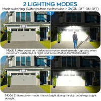 Hggh Led Motion Sensor Outdoor Lights Security Lights,3 Head Motion Detection Outdoor Lights 6000K Ip65 Waterproof,35W 3500Lm Flood Lights Outdoor Motion Sensor Lights For Yard Garage Porch- White