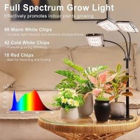 Lbw Plant Grow Light Full Spectrum Trihead Desk Plant Light For Indoor Plants Growing Lamp With 3H6H12H Timer 6Level Brig