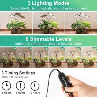 Lbw Plant Grow Light Full Spectrum Trihead Desk Plant Light For Indoor Plants Growing Lamp With 3H6H12H Timer 6Level Brig