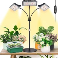 Lbw Plant Grow Light Full Spectrum Trihead Desk Plant Light For Indoor Plants Growing Lamp With 3H6H12H Timer 6Level Brig