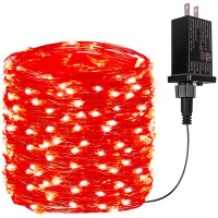 66Ft 200 Led Fairy Lights Plug In, Waterproof String Lights Outdoor 8 Modes Christmas Lights Bedroom Decor, Twinkle Lights For Girl'S Room Garden Halloween Christmas Decorations (Red)