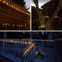 Sanjicha Extra-Long Solar String Lights Outdoor, 4-Pack 400 Led Solar Lights Outdoor, Waterproof Copper Wire 8 Modes Solar Fairy Lights For Xmas Tree Garden Party Wedding Christmas Decor (Warm White)