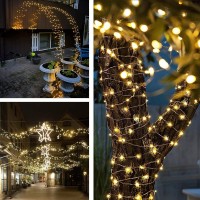 Sanjicha Extra-Long Solar String Lights Outdoor, 4-Pack 400 Led Solar Lights Outdoor, Waterproof Copper Wire 8 Modes Solar Fairy Lights For Xmas Tree Garden Party Wedding Christmas Decor (Warm White)