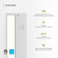 Asd Swivel Led Under Cabinet Lighting 9 Inch 3W Hardwired Or Plugin 2700K3000K4000K Hilow Switch Rotatable Lens Dimmab