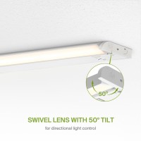 Asd Swivel Led Under Cabinet Lighting 48 Inch 24W Hardwired Or Plugin 2700K3000K4000K Hilow Switch Rotatable Lens Dimma