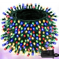 Yiqu Upgraded 264Ft 800 Led Christmas String Lights Outdoor Indoor Green Wire, Memory Function Timer And 8 Modes, Waterproof Fairy String Lights For Xmas Tree Holiday Party Garden (Multicolor)