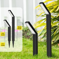 Roshwey Solar Pathway Lights Outdoor 4 Pack Solar Garden Lights Waterproof Bright Landscape Lighting For Outside Yard Path Dri