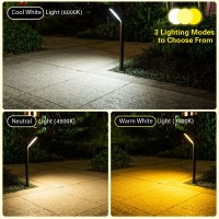 Roshwey Solar Pathway Lights Outdoor 4 Pack Solar Garden Lights Waterproof Bright Landscape Lighting For Outside Yard Path Dri