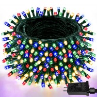 Yiqu Upgraded 165Ft 500 Led Christmas String Lights Outdoor Indoor Green Wire, Memory Function Timer And 8 Modes, Waterproof Fairy String Lights For Xmas Tree Holiday Party Garden (Multicolor)