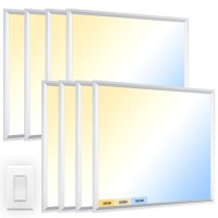 Aphyni 8 Pack 2X2 Led Flat Panel Light 3000K4000K5000K Adjustable 40W 5000Lm Triac Dimmer Ac 120V Recessed Drop Ceiling La