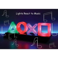 Ready to launch the game This beautiful table lamp will bring THE geek touch to your home 321 ready Geekez Mood lamp Playstation Officially licensed product Inspired by buttons on PlayStation controllers 2 lighting modes the lamp reacts to ambient music o