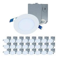 Halo Hlbe 4 Inch Canless Ultrathin Recessed Lighting Led Wafer Light For Ceiling And Shower 24 Pack 3000K Bright White 740 L