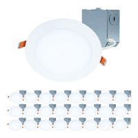 Halo Hlbe 6 Inch Canless Ultrathin Recessed Lighting Led Wafer Light For Ceiling And Shower 24 Pack 3000K Bright White 1025