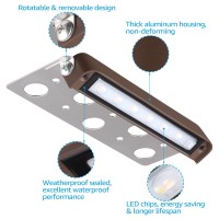 Leonlite 8Pack Premium Series 5Cct 7 Inch Led Hardscape Lighting Swivel 2200K2700K3000K4000K5000K Selectable Retaining Wa