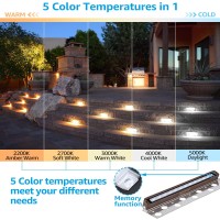 Leonlite 8Pack Premium Series 5Cct 12 Inch Hardscape Lighting Low Voltage Led Swivel 2200K2700K3000K4000K5000K Selectable