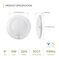 Asd Motion Sensor Led Disk Lights 6 Inch 2700K3000K3500K4000K5000K 15W Indoor Ceiling Flush Mount Light Fixture Low Profi