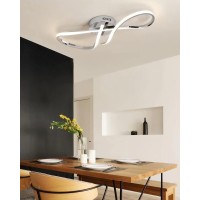 Bellastein Led Ceiling Light Living Room Dimmable Ceiling Light Modern Living Room Lamp With Remote Control Bedroom Hanging Bedroom Dining Room Kitchen Lighting (Chrome, Length 68 Cm)