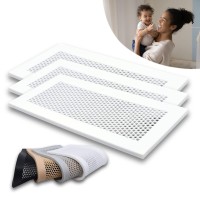 Famba Baby Proofing Vent Cover For Home Floor - Soft Silicone Child Proof Floor Air Vent Cover, Catches Small Items Prevents Creepy Crawlies, Baby Safety Product, 115 X 55, White, 3-Pack