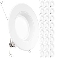 Sunco Lighting 24 Pack 56 Inch Led Can Lights Retrofit Recessed Lighting, Baffle Trim, Dimmable, 5000K Daylight, 13W75W, 1050 Lm, Damp Rated, Replacement Conversion Kit, Ul Energy Star