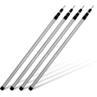 Normani Telescopic Pole Support Pole Made Of Aluminium In Different Lengths From 76 Cm To 300 Cm - 3 Segments For Tent, Tarp, Awning Or Tarpaulin, Colour 4 Pieces, Size 76 - 180 Cm