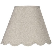 Springcrest Hardback Scallop Bottom Empire Lamp Shade Fawn Small 6Inches Top X 12Inches Bottom X 9.5Inches Slant X 9Inches High Spider With Replacement Harp And Finial Fitting - Springcrest