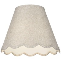 Springcrest Hardback Scallop Bottom Empire Lamp Shade Fawn Small 6Inches Top X 12Inches Bottom X 9.5Inches Slant X 9Inches High Spider With Replacement Harp And Finial Fitting - Springcrest