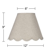 Springcrest Hardback Scallop Bottom Empire Lamp Shade Fawn Small 6Inches Top X 12Inches Bottom X 9.5Inches Slant X 9Inches High Spider With Replacement Harp And Finial Fitting - Springcrest