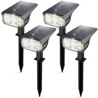 Lerekam Solar Spot Lights Outdoor,Ip65 Waterproof 40 Leds Solar Landscape Spotlights,Usb & Solar Powered Wall Lights,3 Modes Outdoor Solar Garden Lights Outdoor In-Ground Lights For Yard Porch 4 Pack