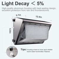 Lightdot 6Pack 70W Led Wall Pack Lights 100277V Dusk To Dawn With Photocell 10500Lm 5000K Daylight Ip65 Waterproof Wall Mount